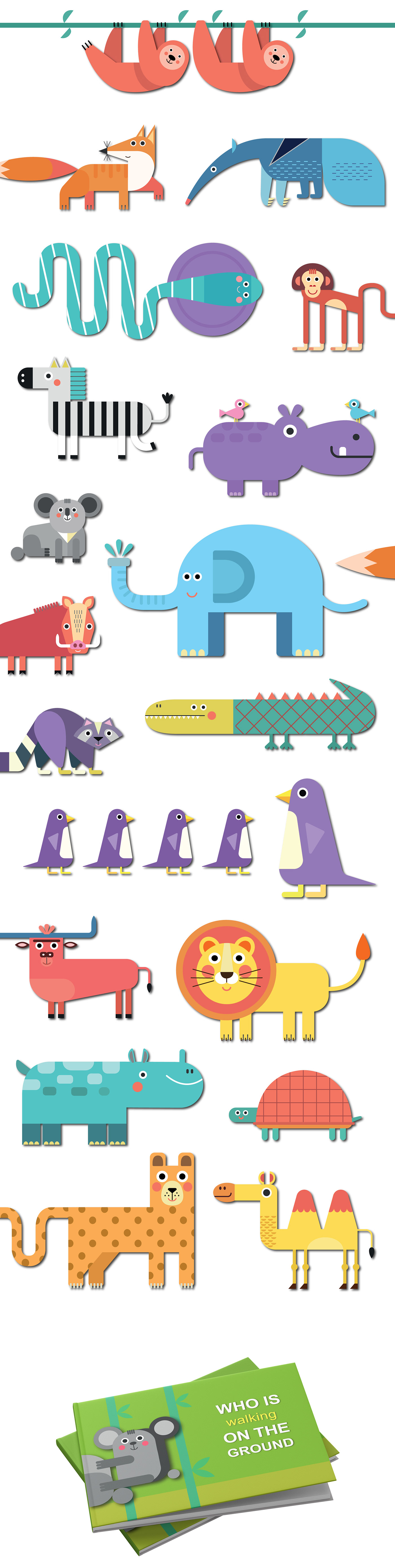 adobe illustrator animal illustration animal vector book design children illustration children's book ILLUSTRATION  kids illustration vector Vector Illustration
