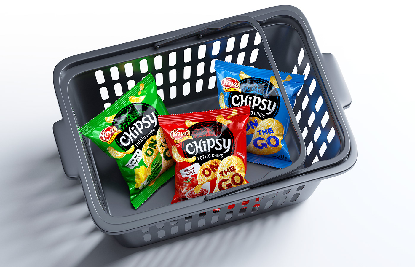 potatoes chips snacks Food  packaging design logo trademark chipsy on the go yoyo foods
