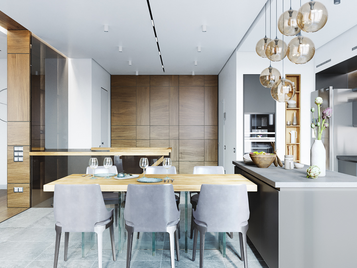 design Interior apartment duplex kitchen livingroom bedroom mirage potocco