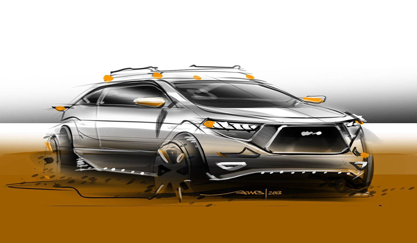 sketching Cars automotive   car styling wacom Cintiq photoshop Procreate hossein bassir product power tools