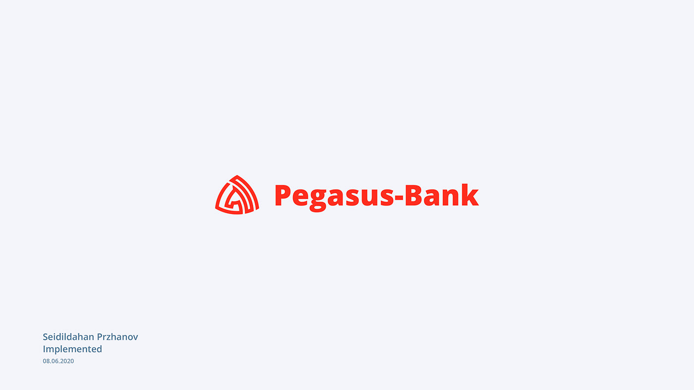 Bank line logo pegasus triangle