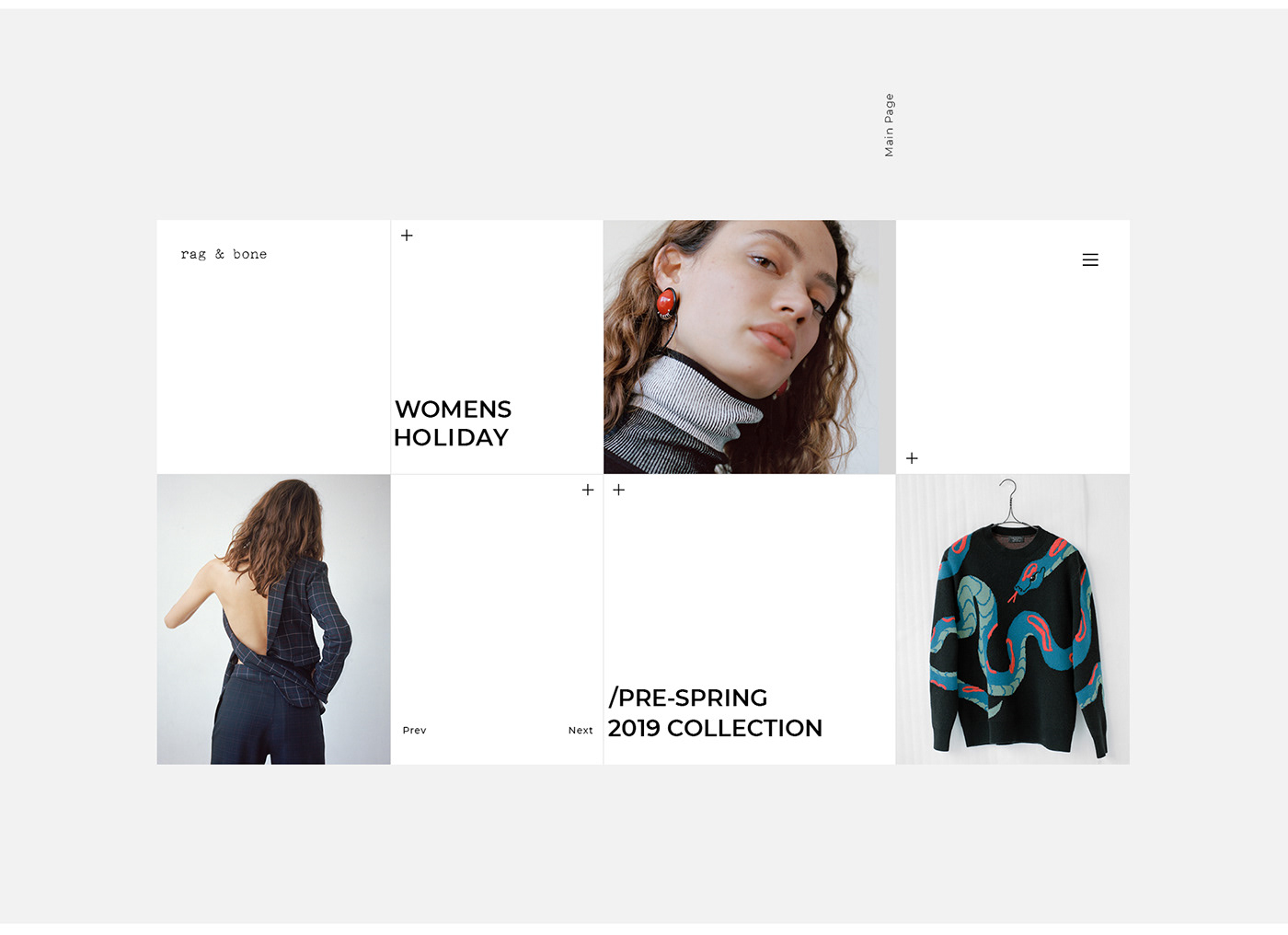 Fashion  design Web simple e-commerce rag and bone uiux interaction minimal app