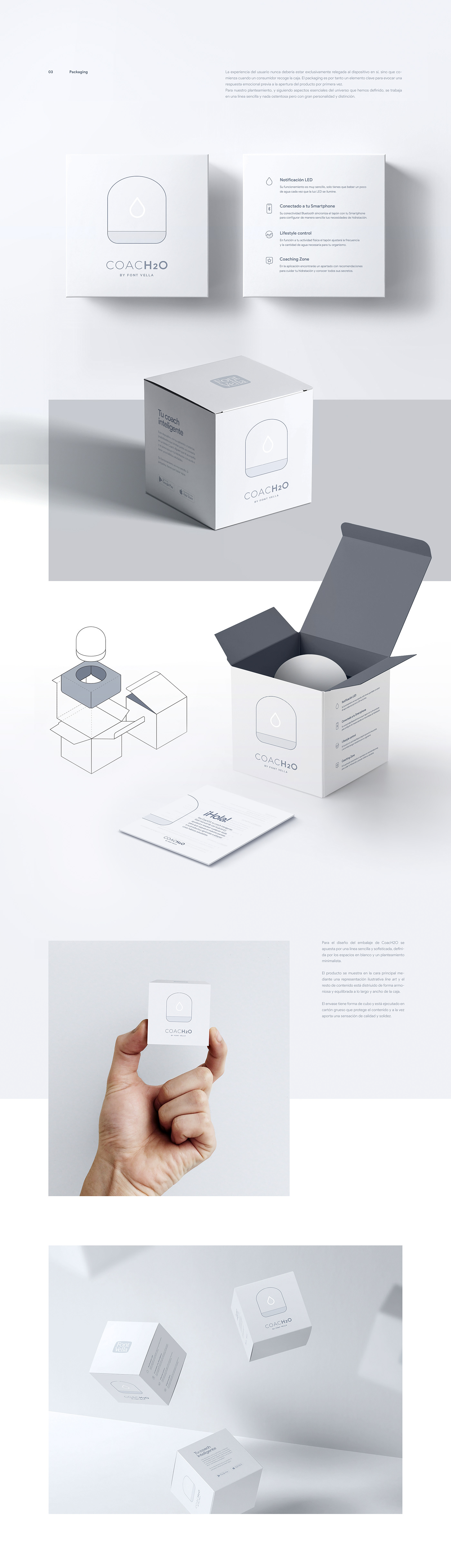 app art direction  branding  Coach interaction minimal Packaging product design  water Web Design 