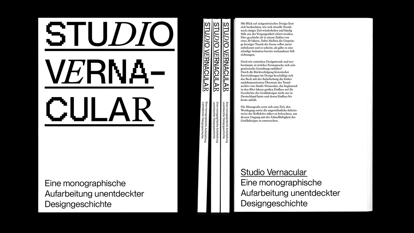 Cover design of the bachelor publication called “Studio Vernacular”