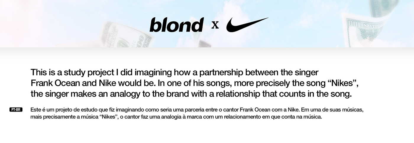 Advertising  blond cover frank ocean money Nike Photo Manipulation  shoes sneakers song