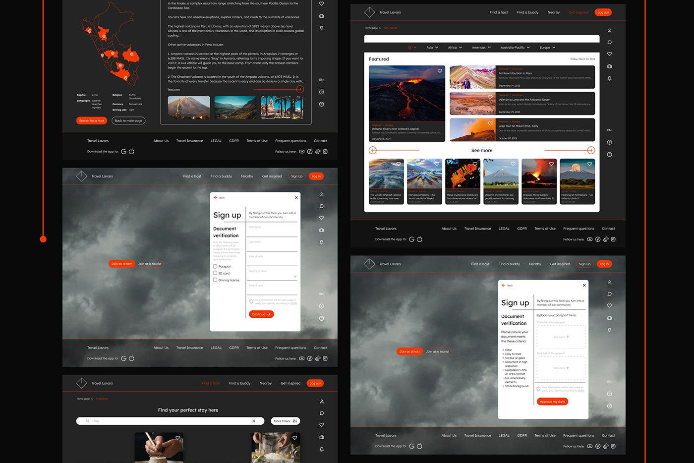 volcano Travel Website Travel Web Design  Website UI/UX user interface ui design user experience tourism