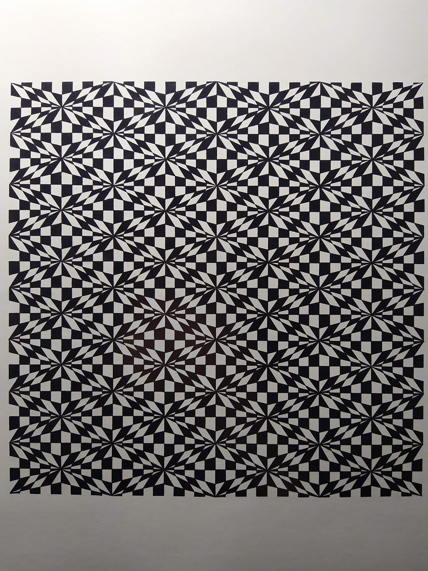optik optic opart pattern black and white triangle Quadrangle ink