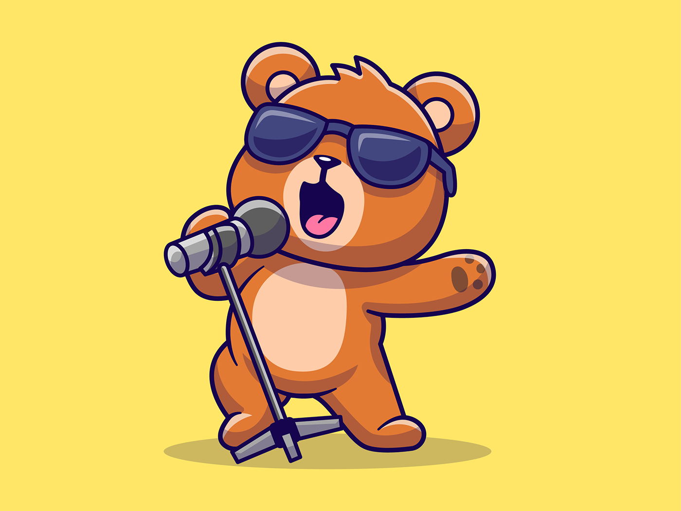 animal cute Icon ILLUSTRATION  logo microphone music Pet Singing song