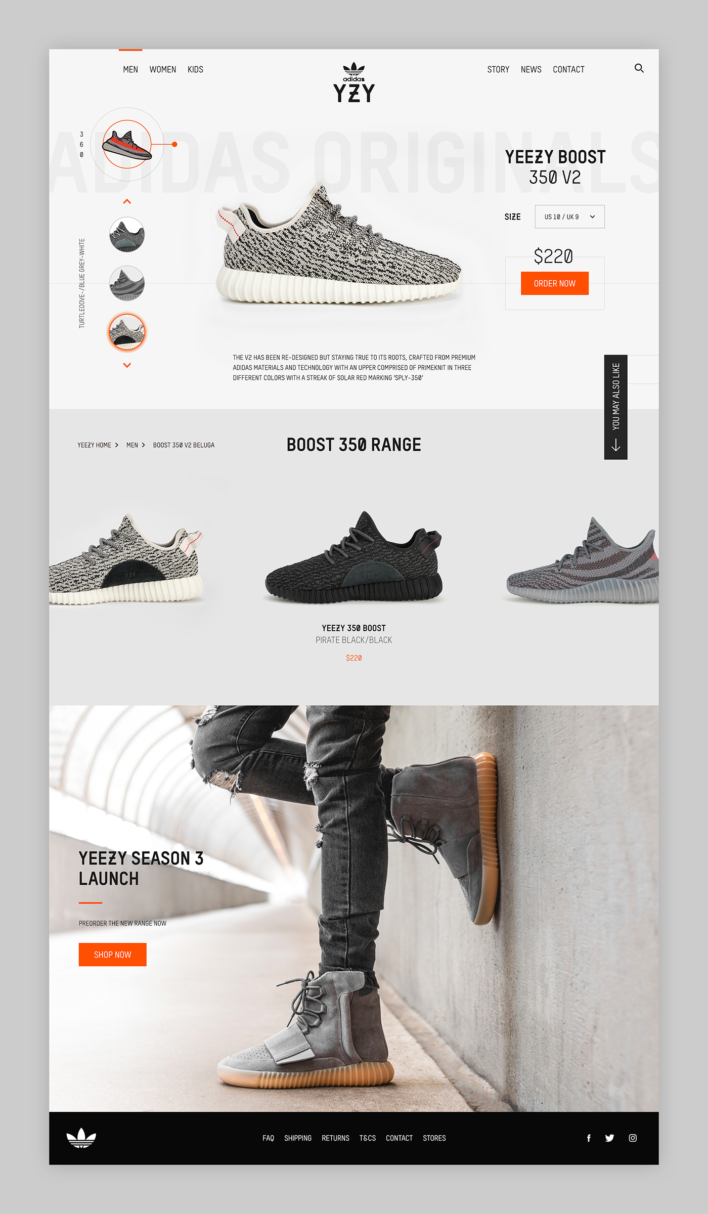 Web Design  UI/UX yeezy Fashion  footwear adidas concept yeezy boost boost shoes