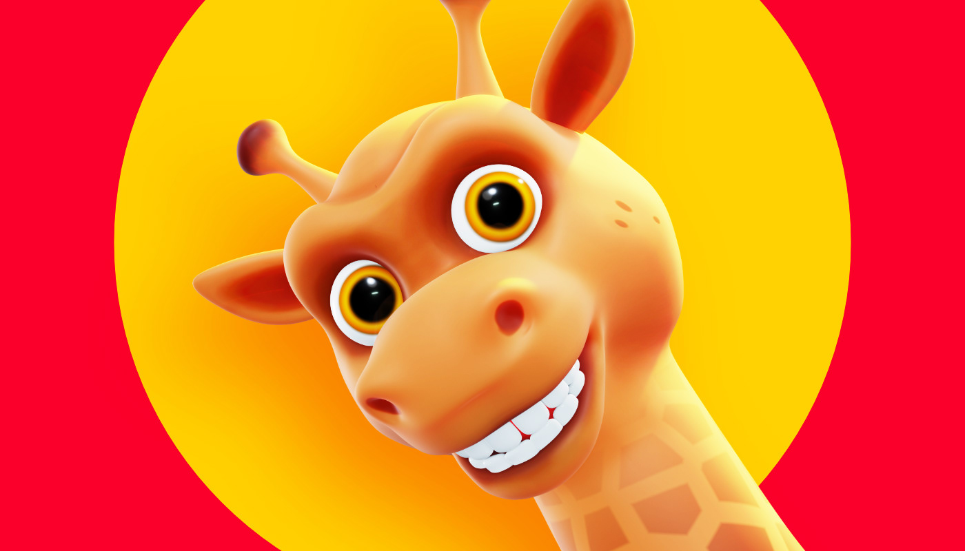 3D animal blender Character Character design  emotion Fun giraffe happy head