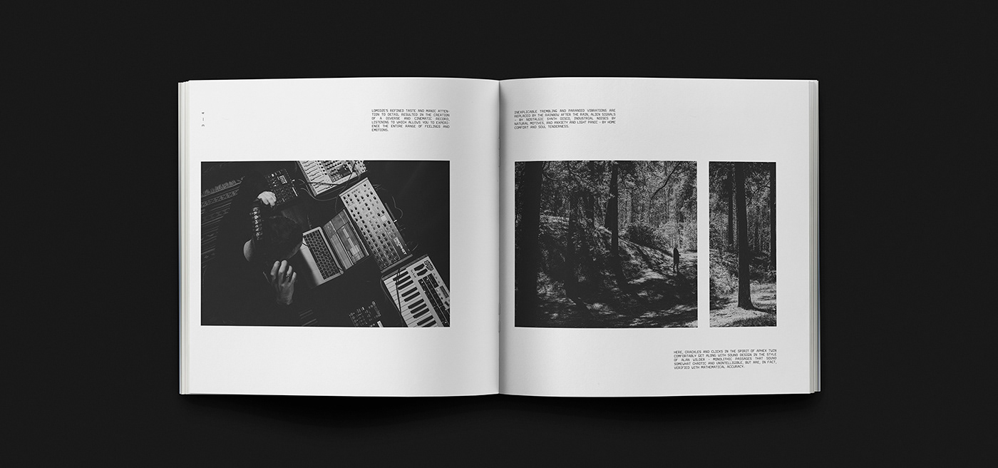 artwork book brochure Digital Art  magazine music typography   black and white minimal vinyl