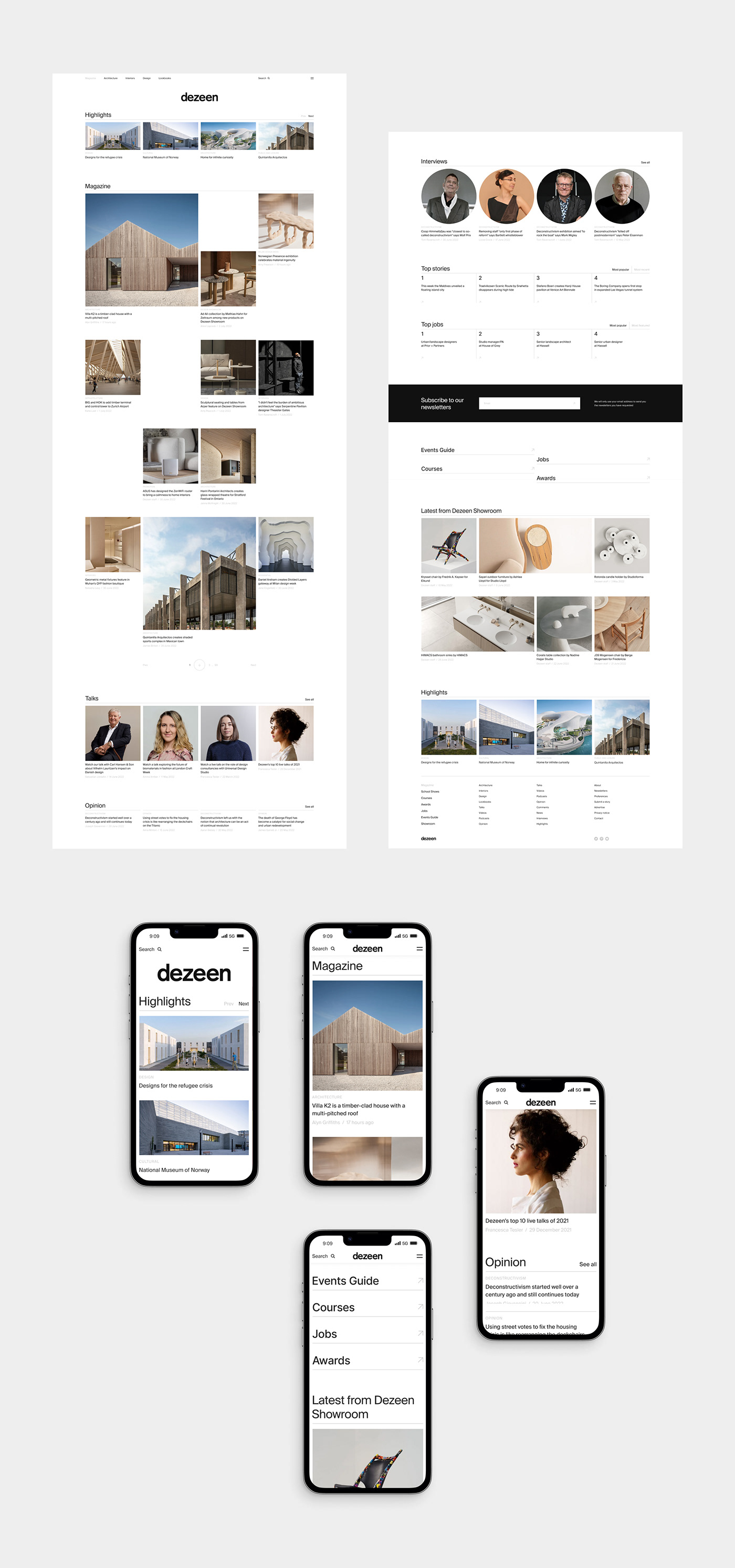 concept design minimal news UI uprock ux ux/ui Webdesign Website