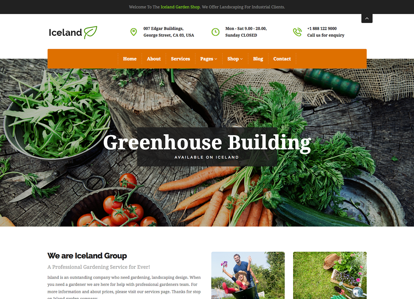 bootstrap Website template garden gardening Landscape green
