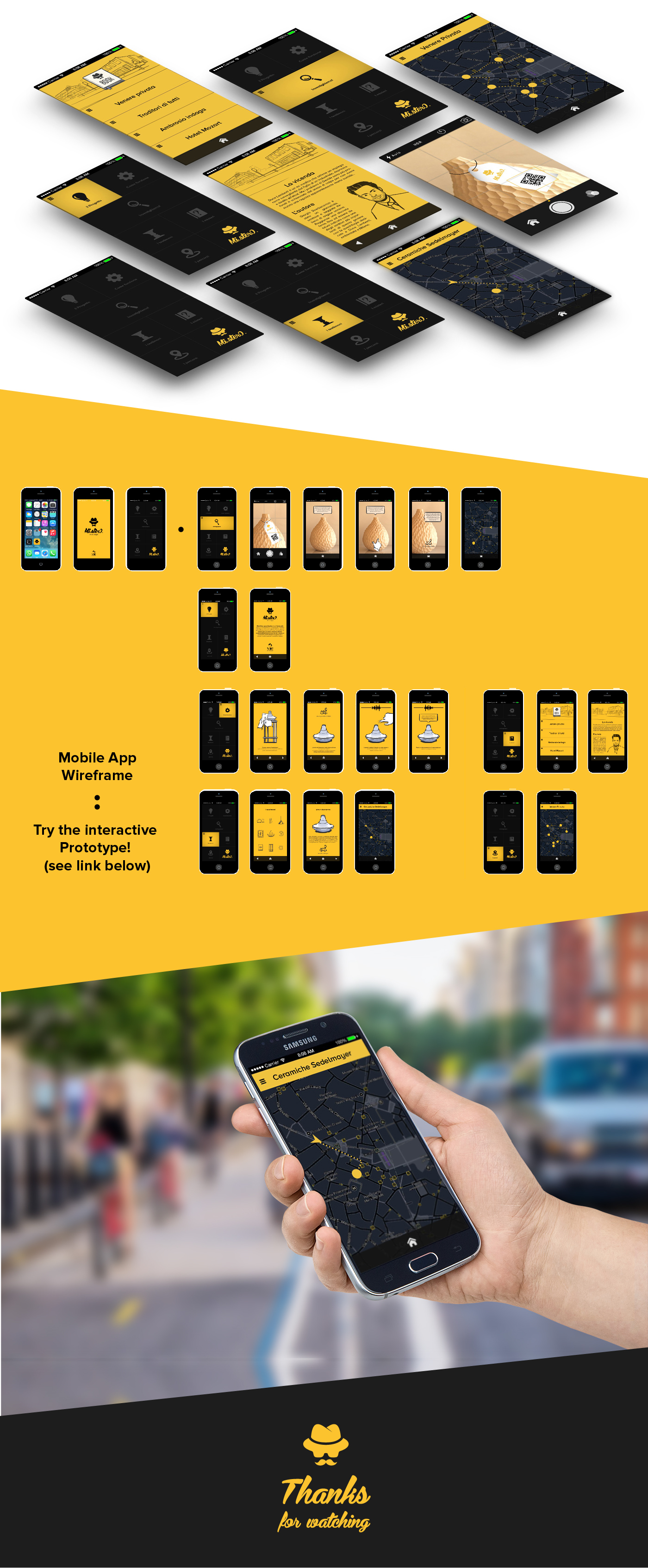 mobile experience Mobile Technology mobile user experience app prototype Mockup yellow mistery interaction user interface Mobile app