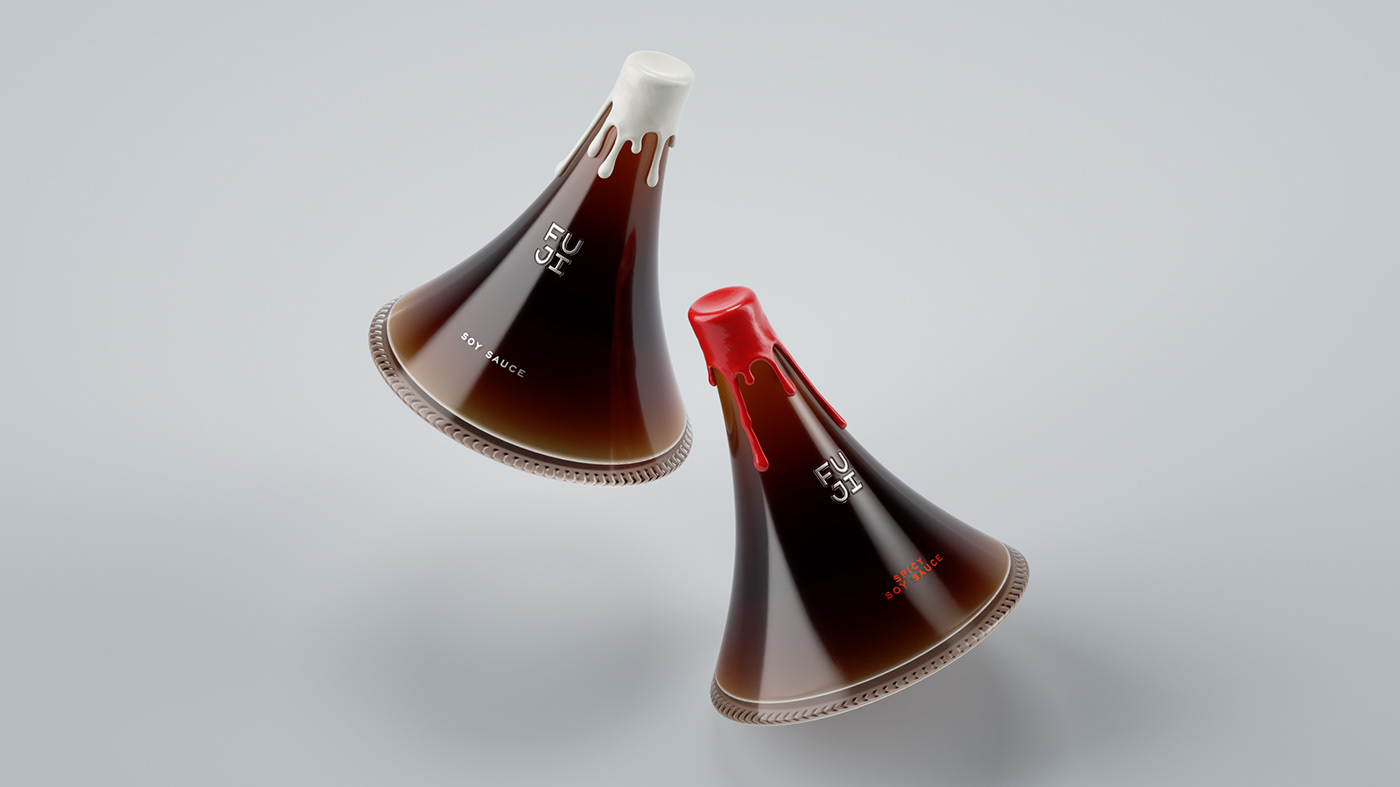 creative fuji japan mountain Packaging packaging design soy sauce volcanic