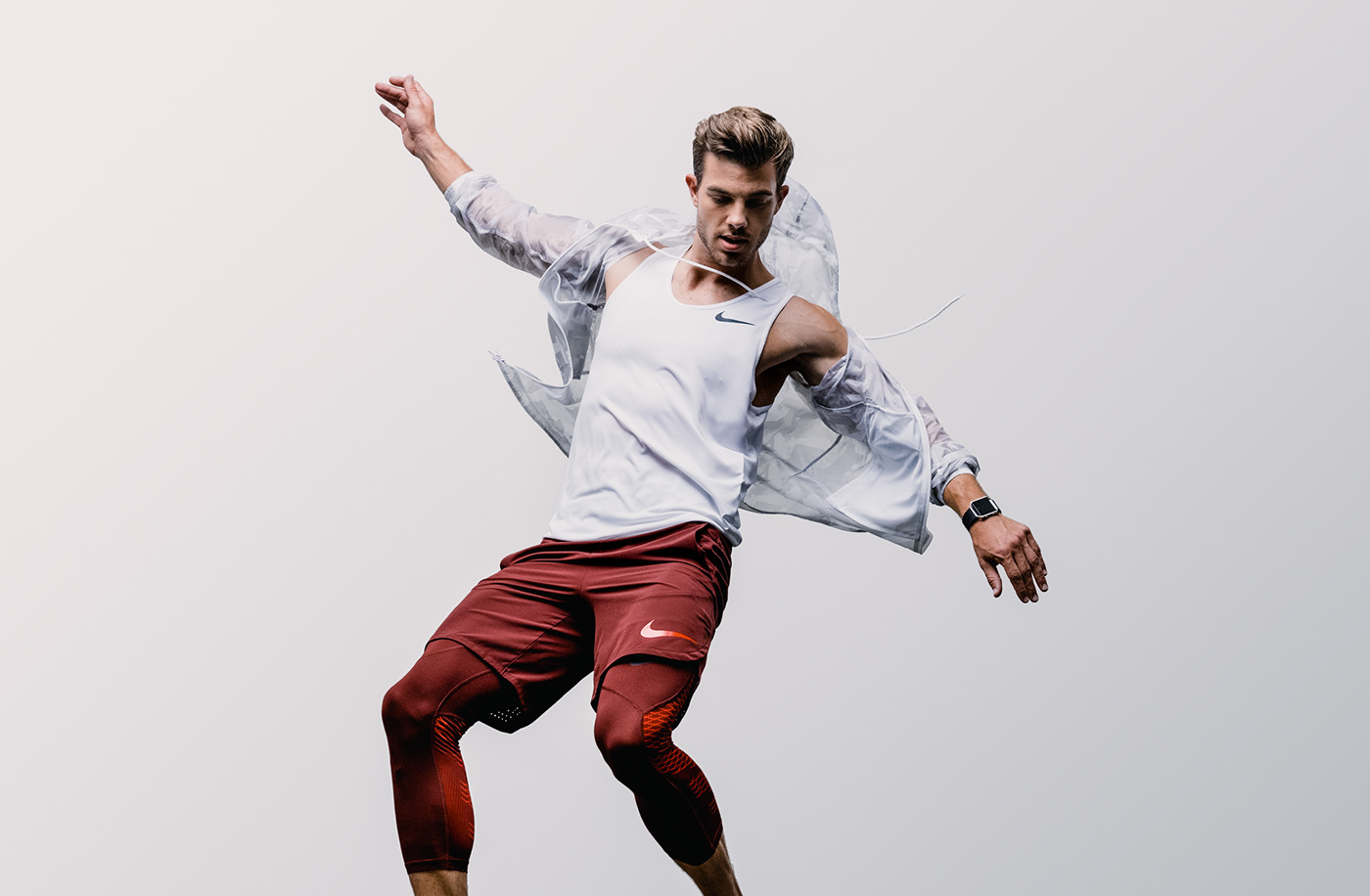 fitness athlete Nike sport Advertising  studio Photography  jump run Fly