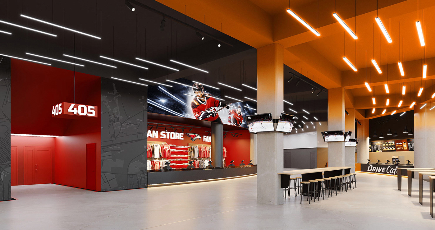 3D 3ds max archviz CGI corona hockey Interior interior design  Render visualization