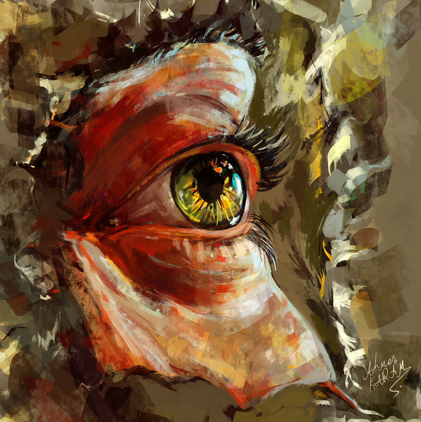 timelapse Digital Art  digital painting Drawing  art posterr cover eye green abstract