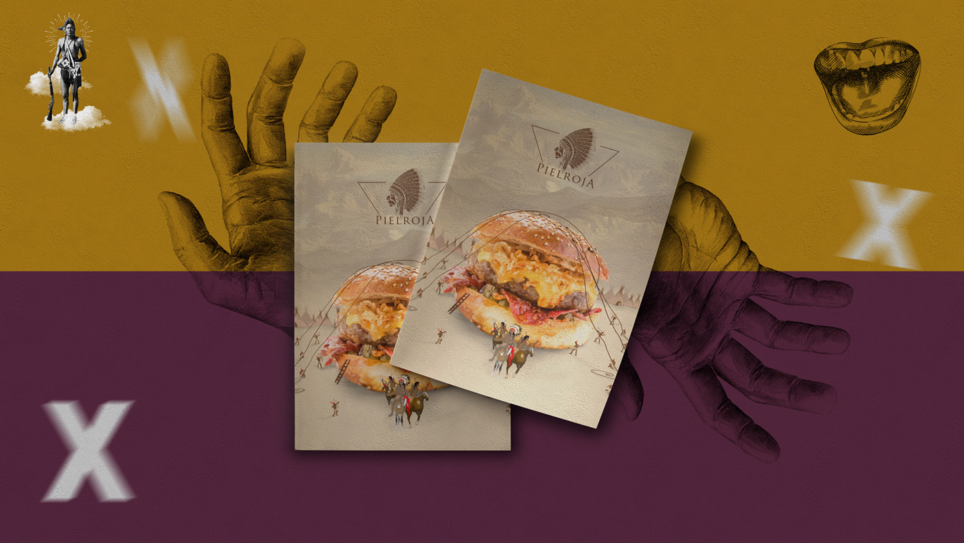 burger menu Food  brand brandıng desıgn   hamburger Native american