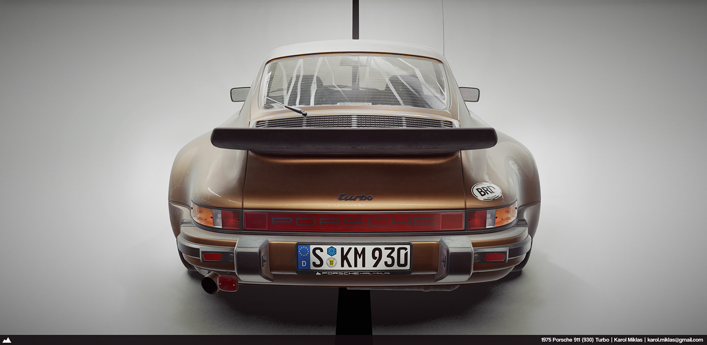 Porsche 911 porsche 930 Porsche sports car vintage Old car Render studio blender sketchfab