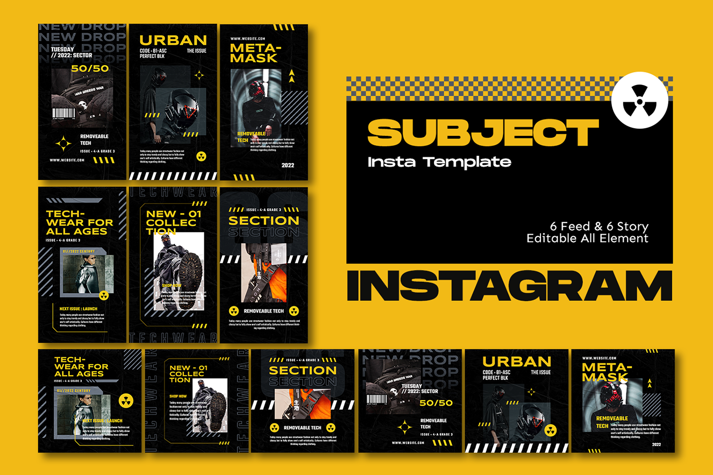 brand identity Cyberpunk futuristic instagram Instagram template mech modern Scifi TECHWEAR Urban