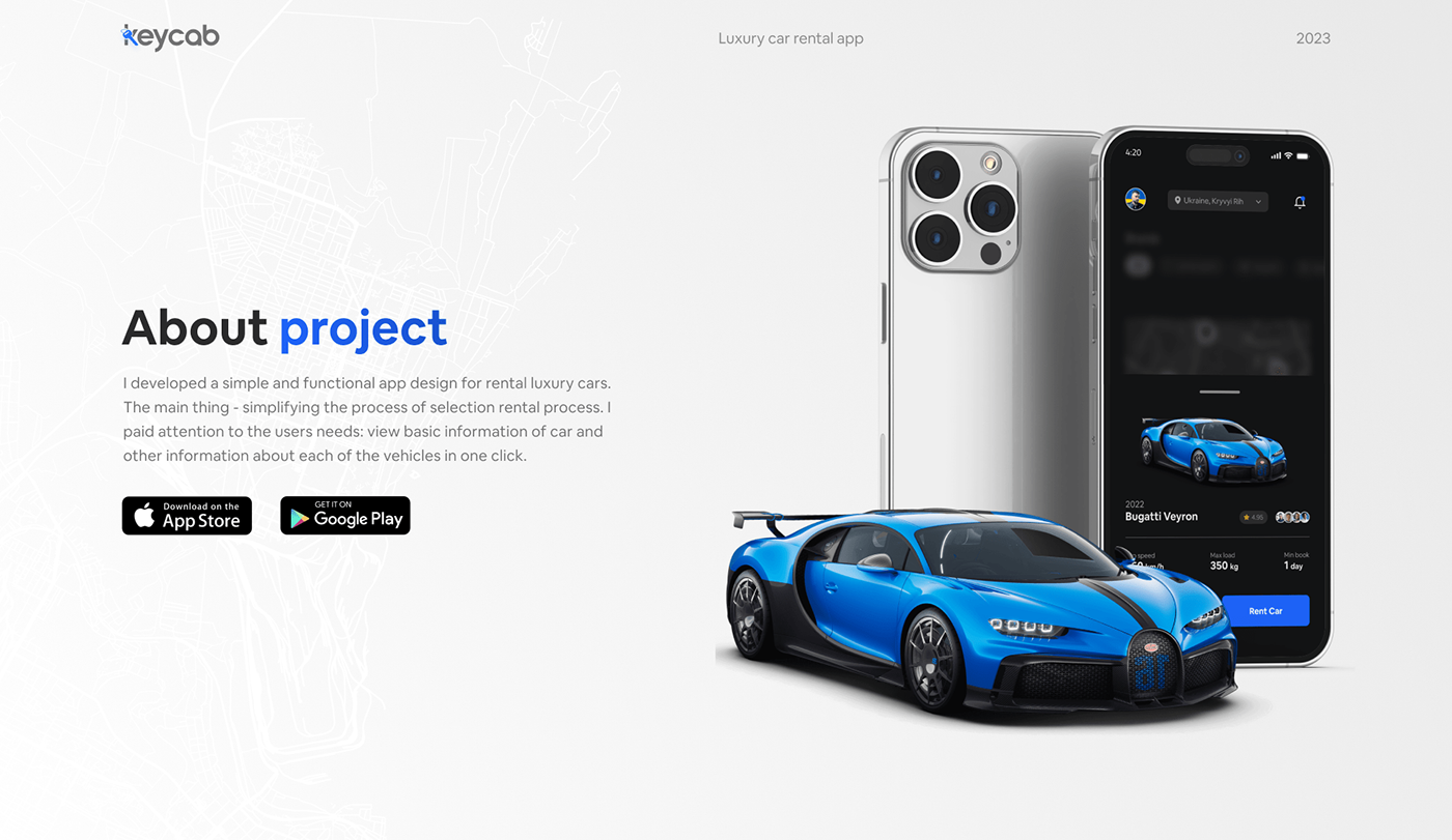 app car luxury mobile Mobile app product design  prototype Rent UI UI/UX