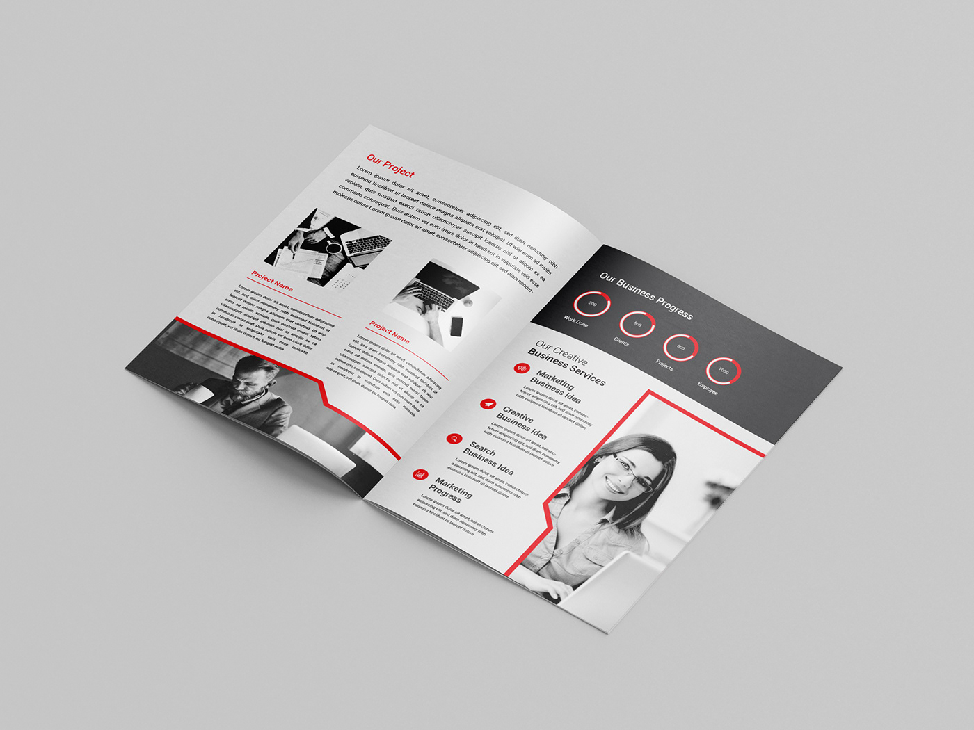 08 pages business brochur A4 brochure brochure flyer Illustrator InDesign