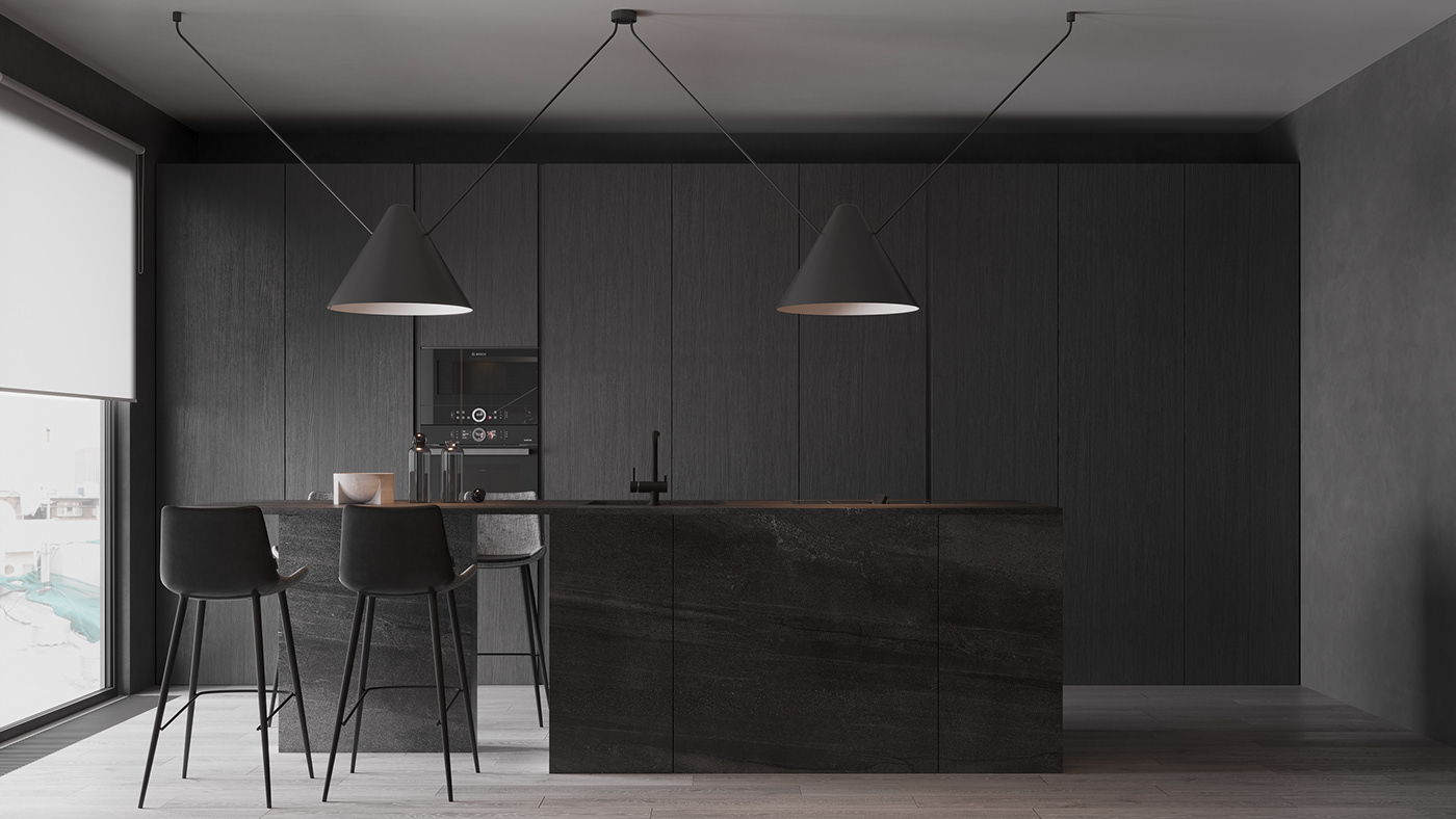 3ds max architecture black dark Interior interior design  UE4 UE5 Unreal Engine visualization