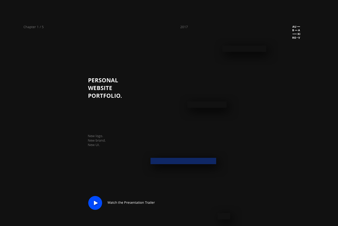 UI ux minimal dark Website Responsive blue interaction animation 