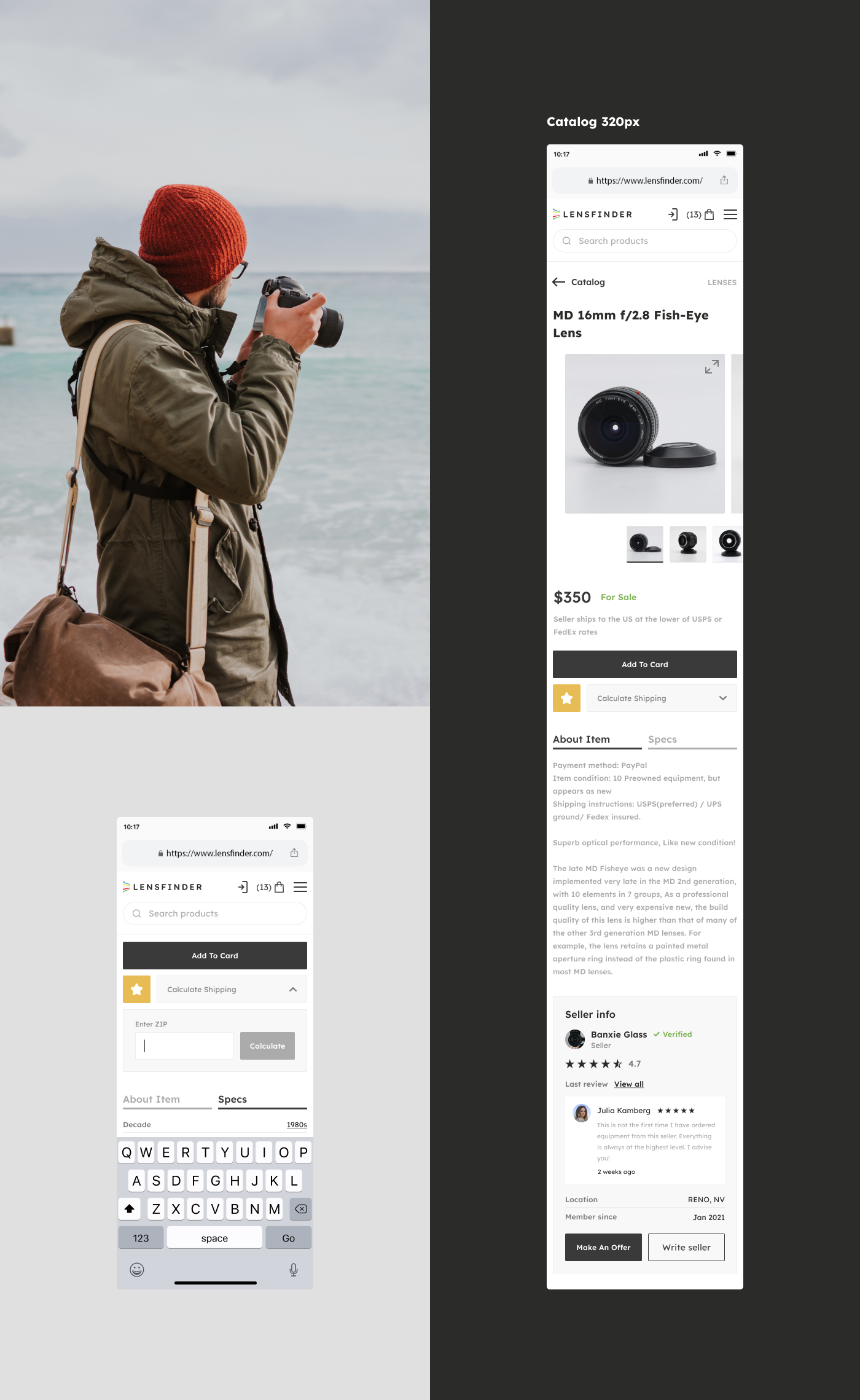 camera E COMMERCE interfaces Marketplace minimal redesign ux/ui Web Web Design  web site