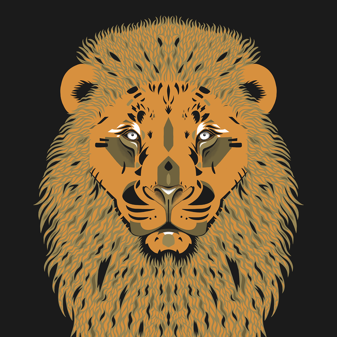 animal Digital Art  fierce ILLUSTRATION  Leo lion Mad Procreate wildlife