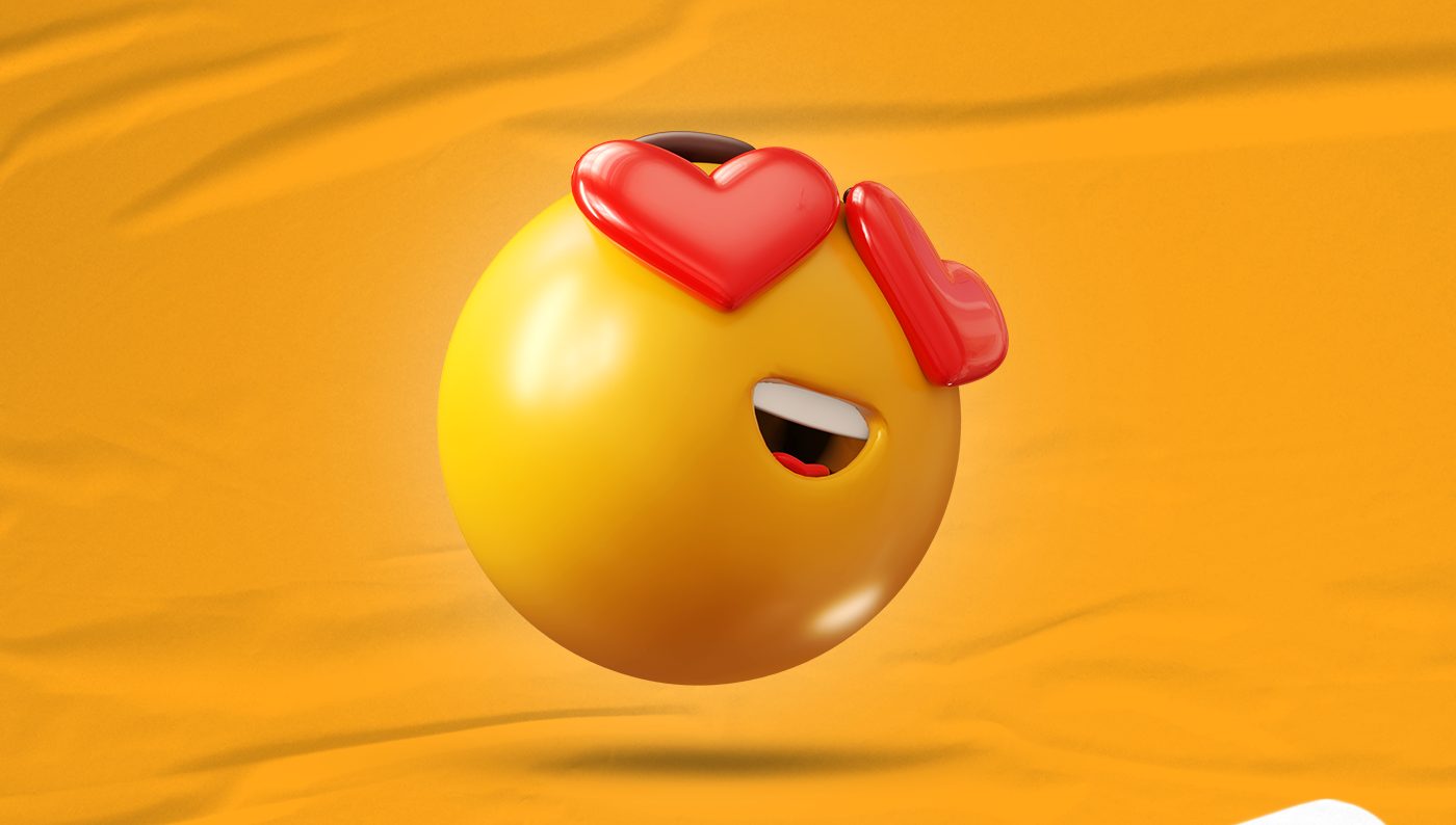 3D Emoji free heart eyes blender reaction
