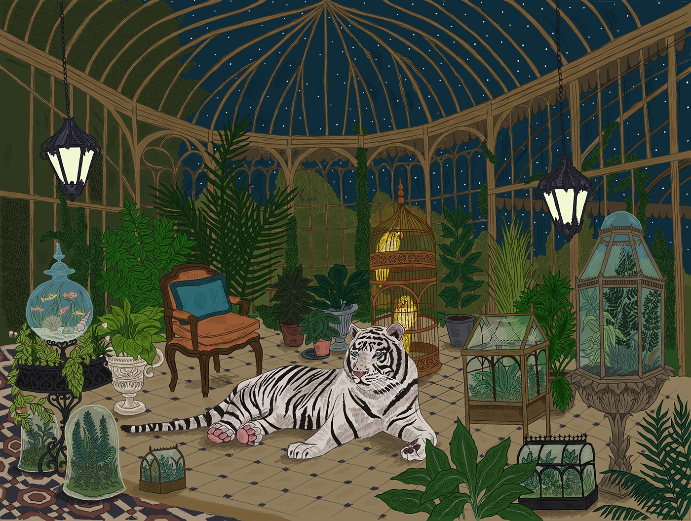 atrium birdcages greenhouse plants terrariums tiger