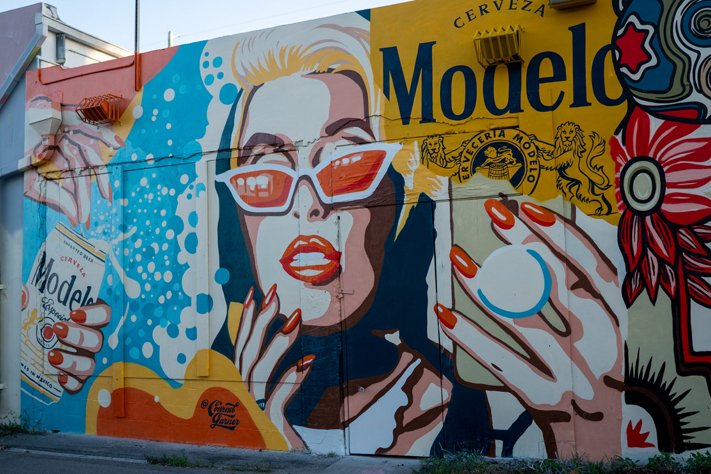 beer Mural spray paint vintage dia de los Tequila brand Art Basel miami selfie