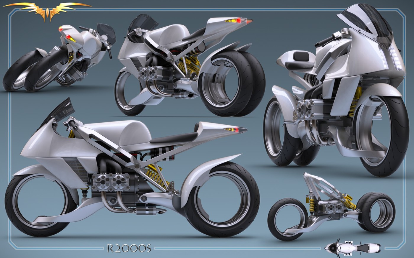 motorcycle Bike motorbike concept future bike R2000S animat