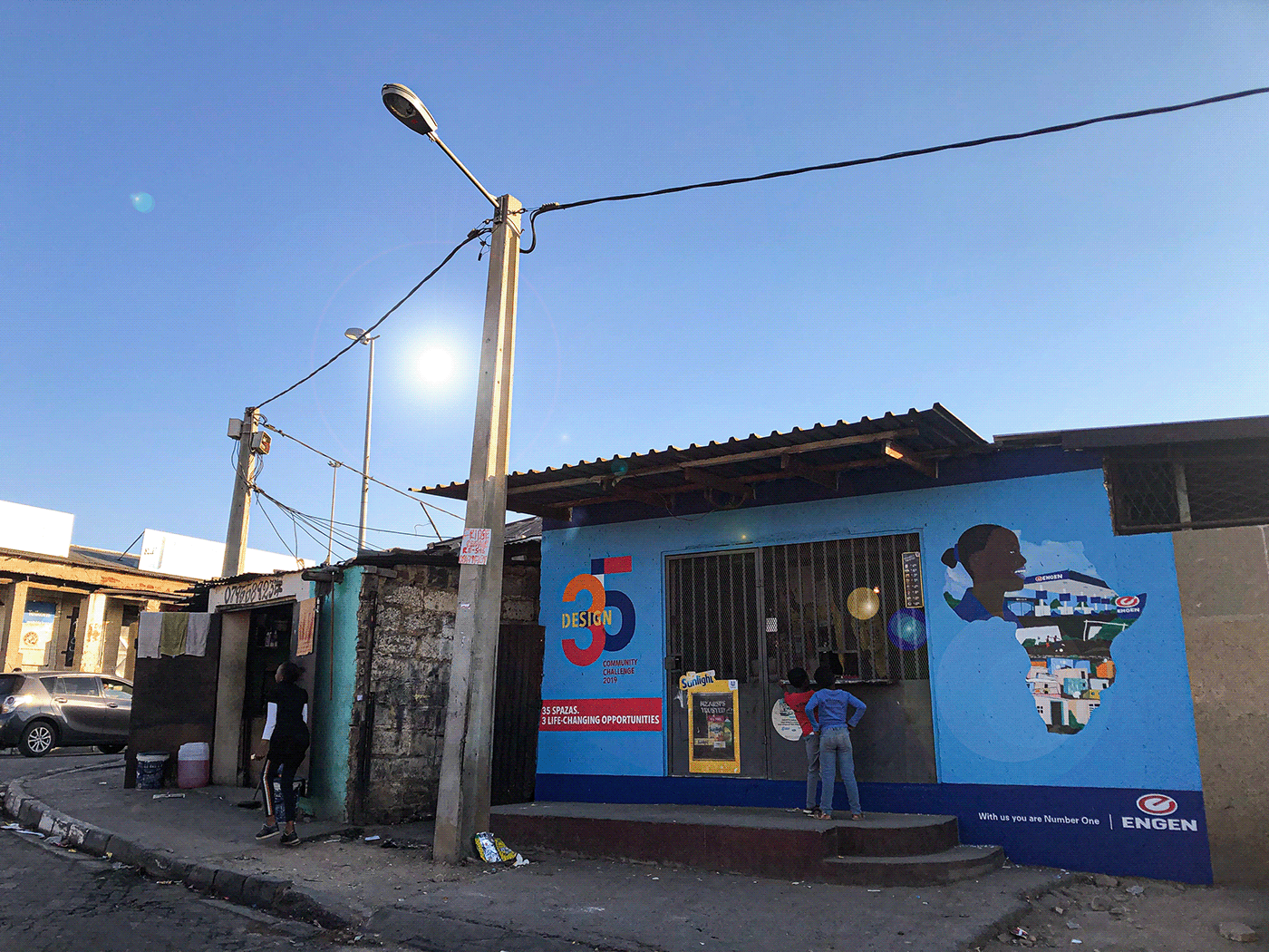 Mural painting   Community upliftment design 35 africa portrait Proudly South African petrol station ILLUSTRATION  narrative
