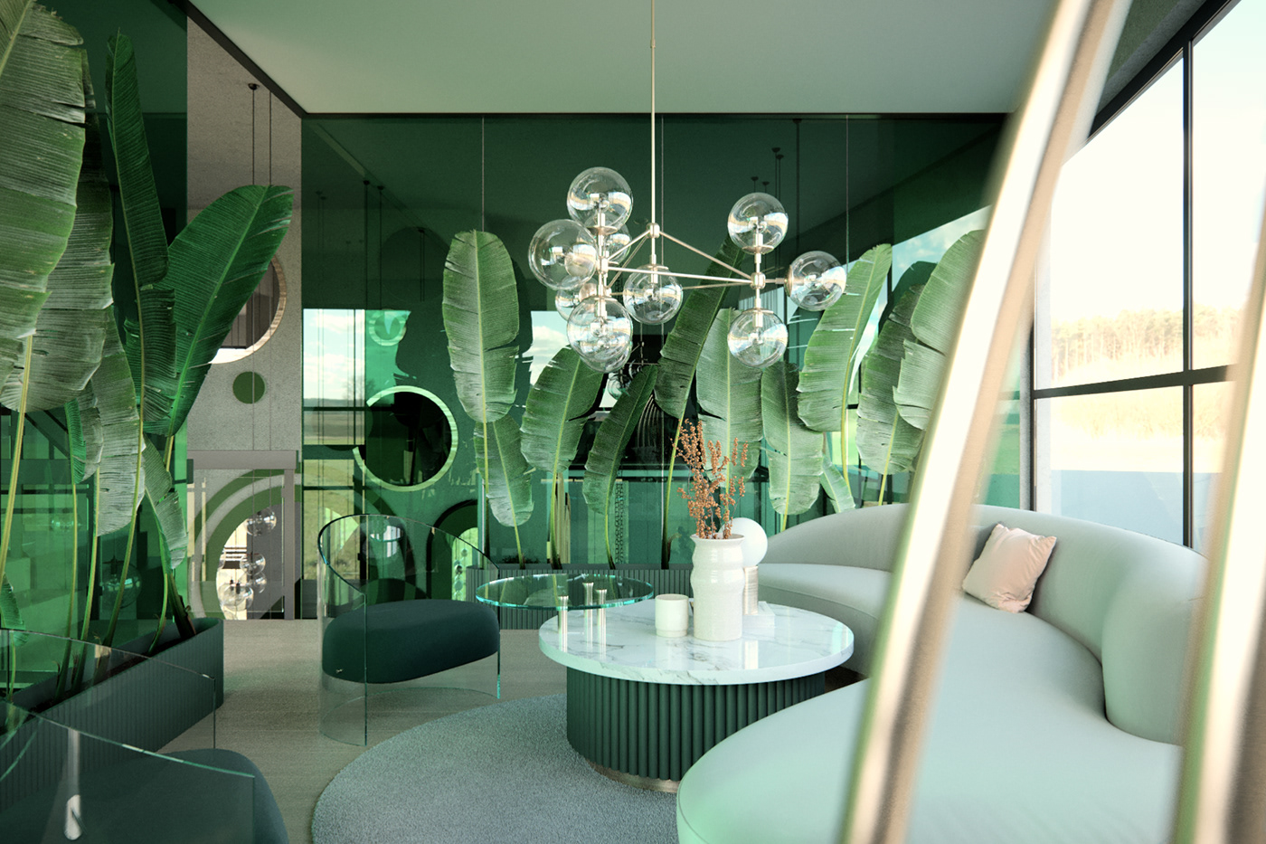 cafe Interior Project 3dsmax corona Render visualization architecture modern CGI
