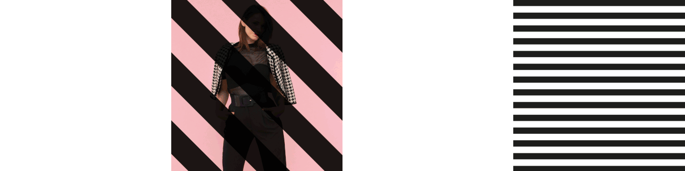 visual identity Fashion  branding  gif stripes dots woman clothes black & white line