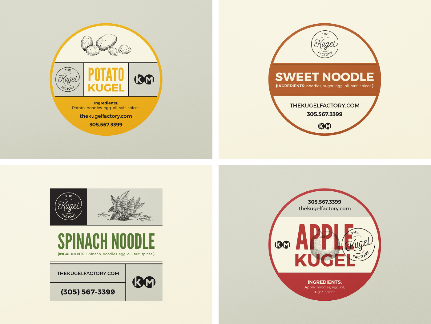 branding  graphic design  logo kugel Food  food company factory labels business card