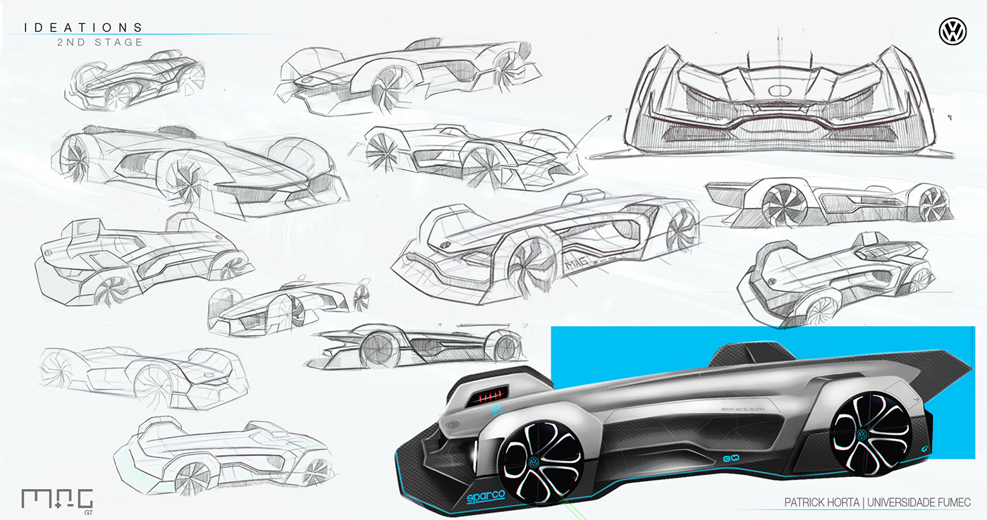 volkswagen design car design Automotive design rendering sketching product design 