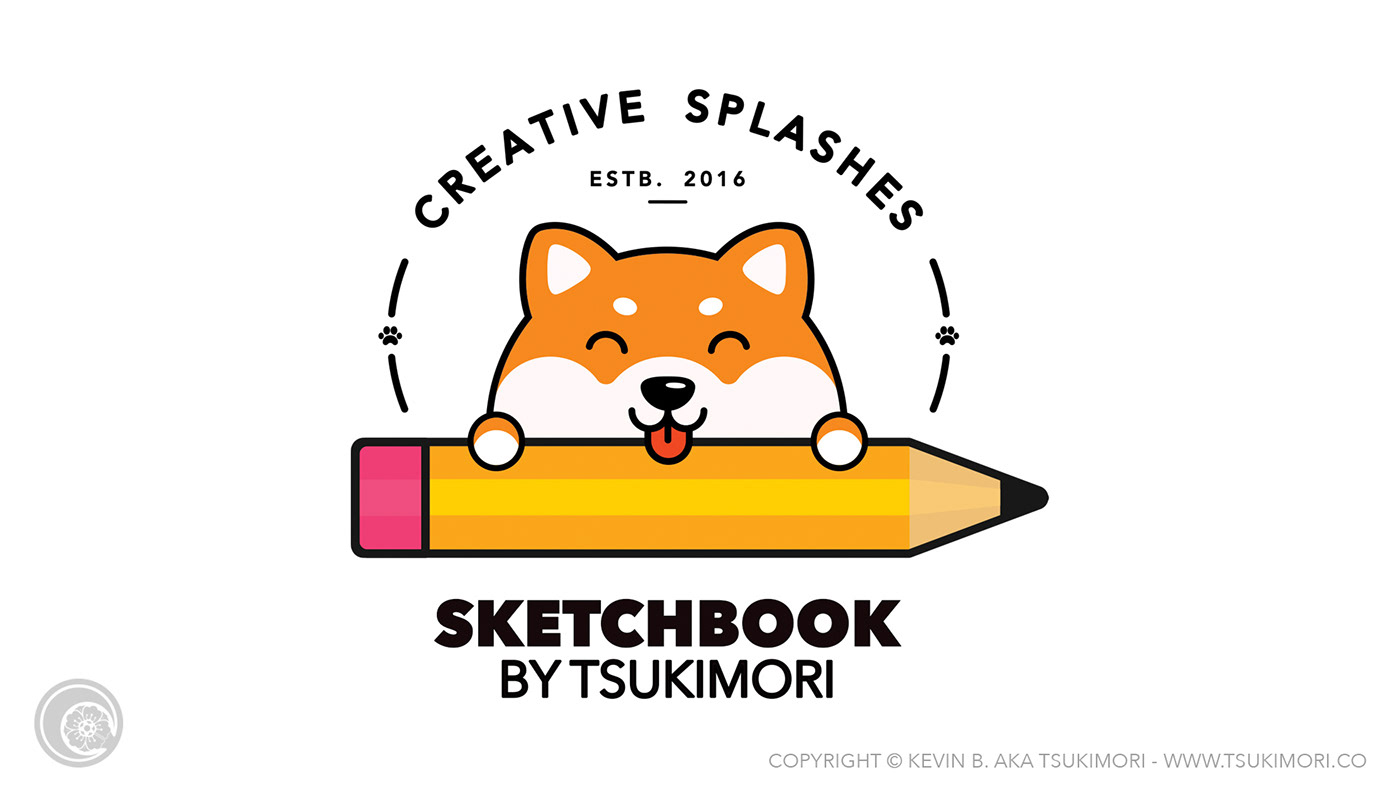 logo branding  Blog cute dog shiba inu ILLUSTRATION 