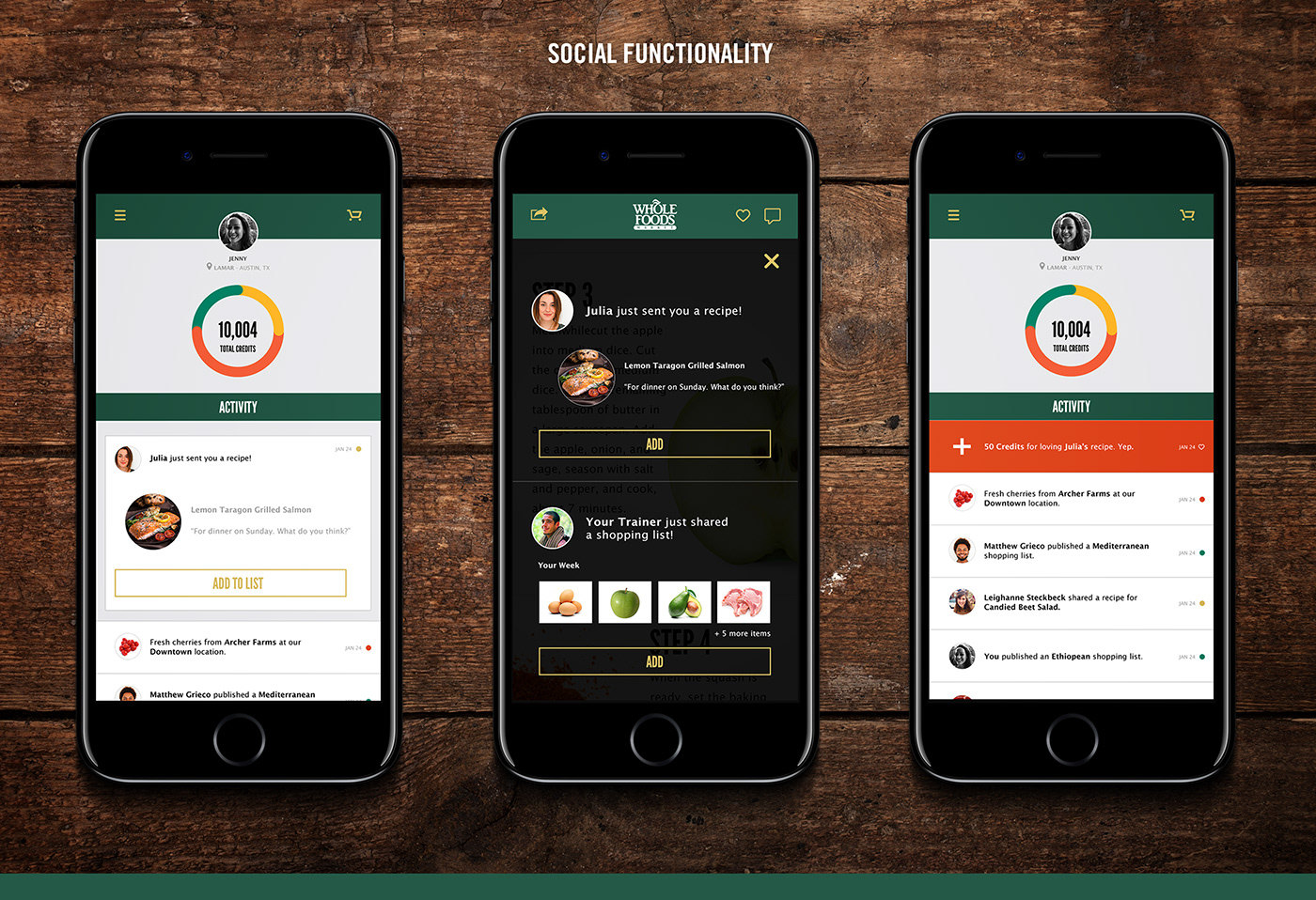 Grocery branding  app social Food  Whole foods Interface interactive graphic design 