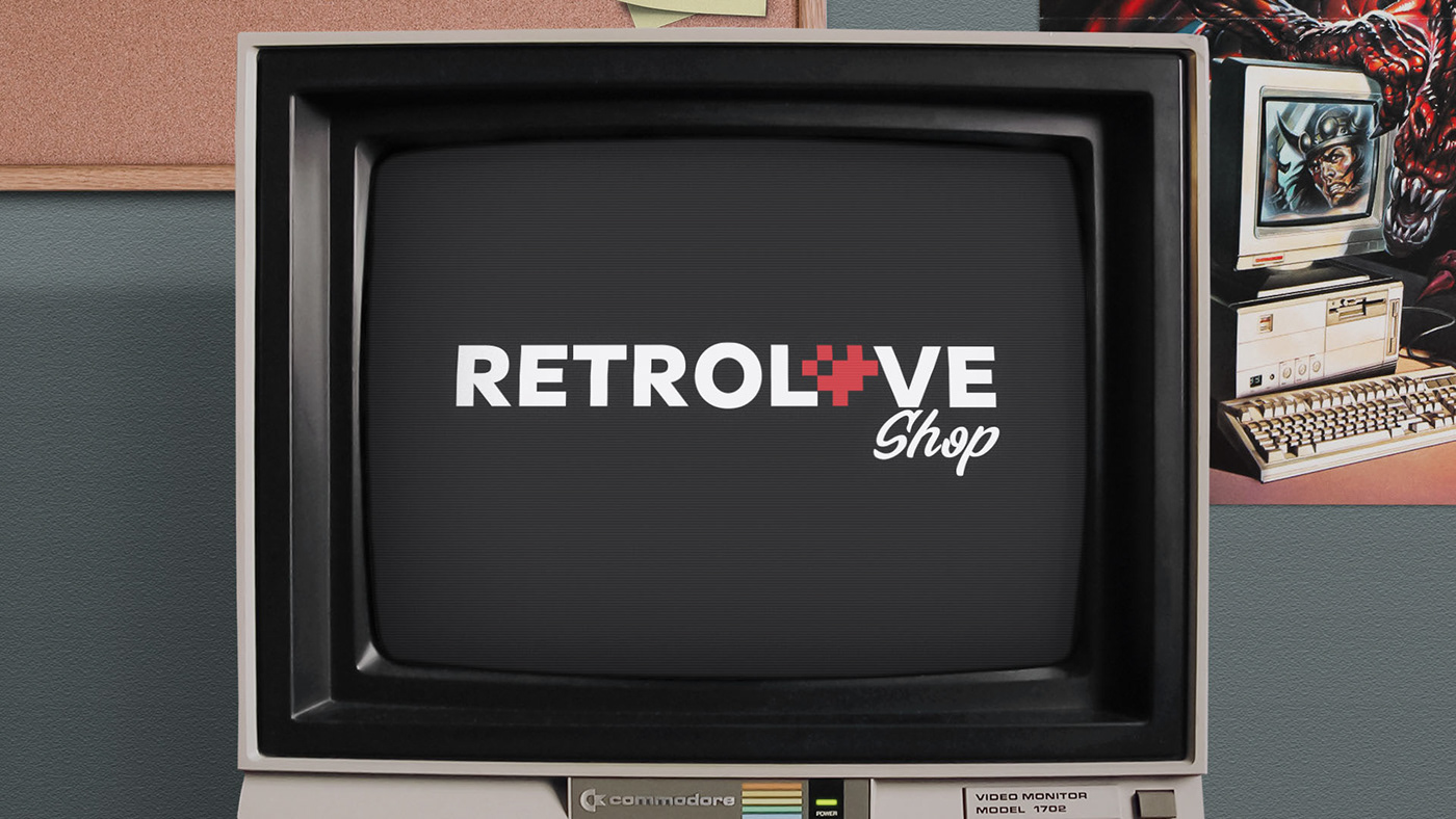 Logotype nostalgia pixel Retro retrowave