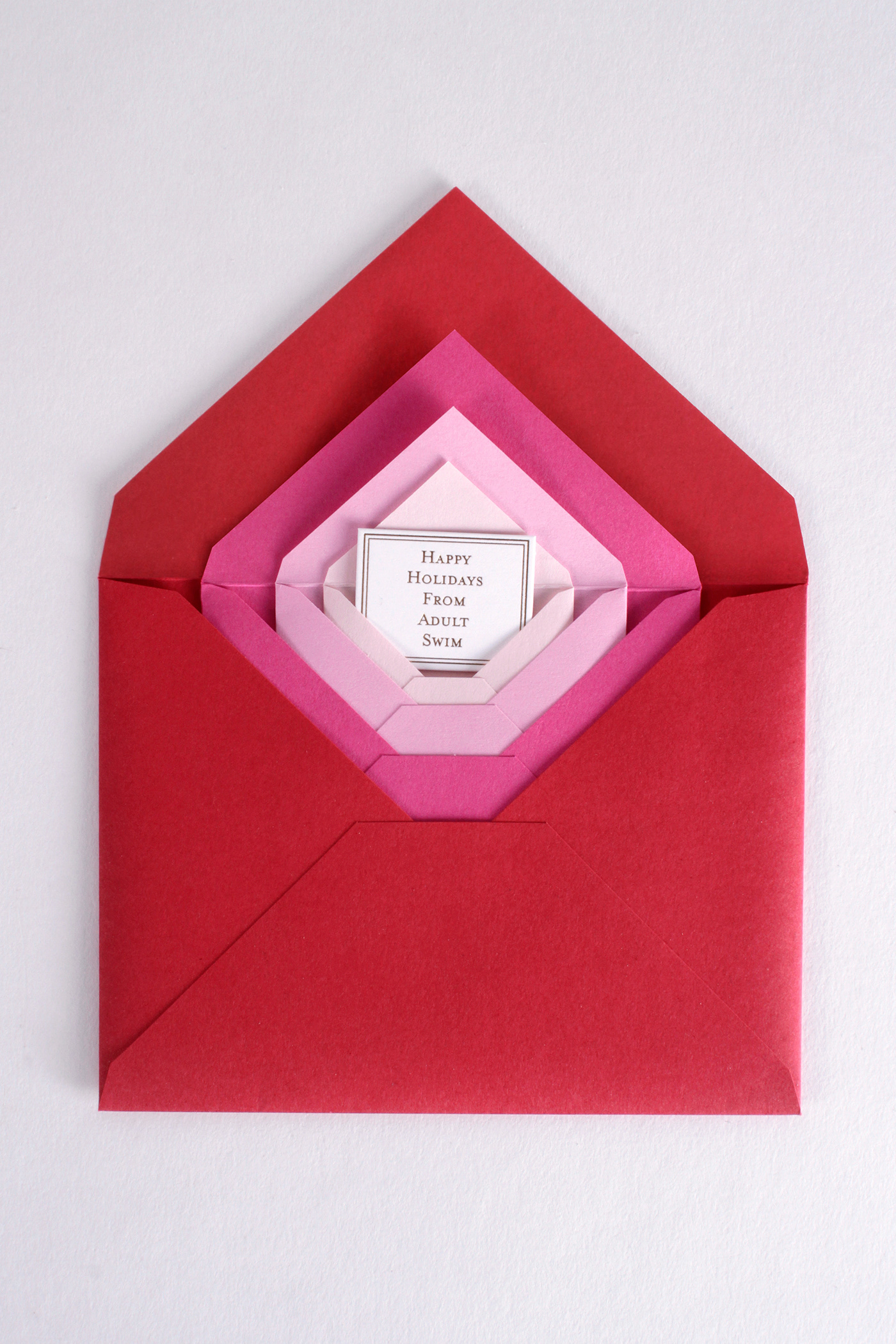 holiday card christmas card Christmas Holiday red pink envelopes funny humor weird