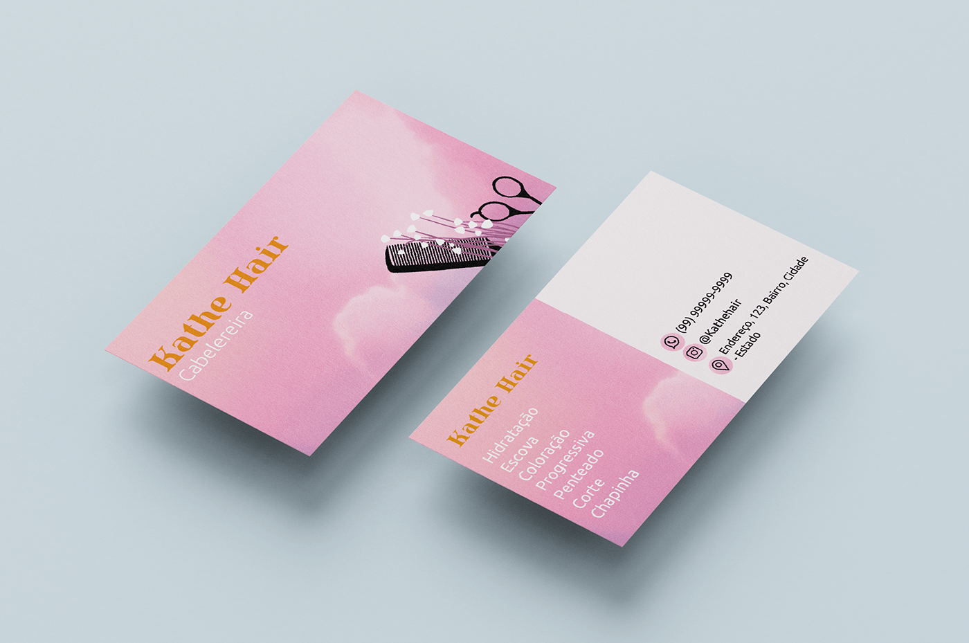 design bussiness card card print Graphic Designer Cartão de Visita cartão personal trainer Hair Salon