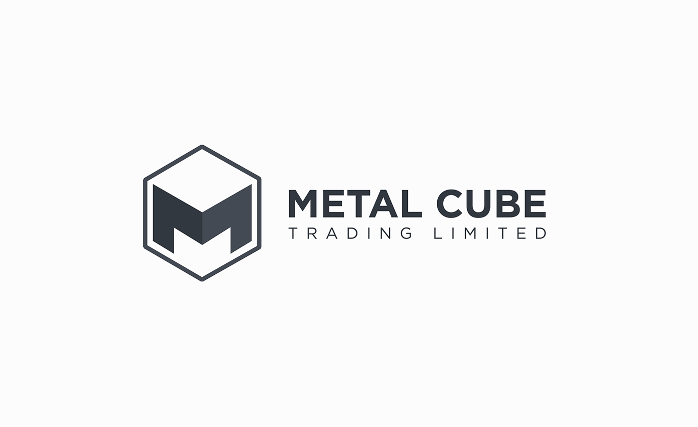 logo business card metal cube gunmetal color Corporate Identity identity print stationary