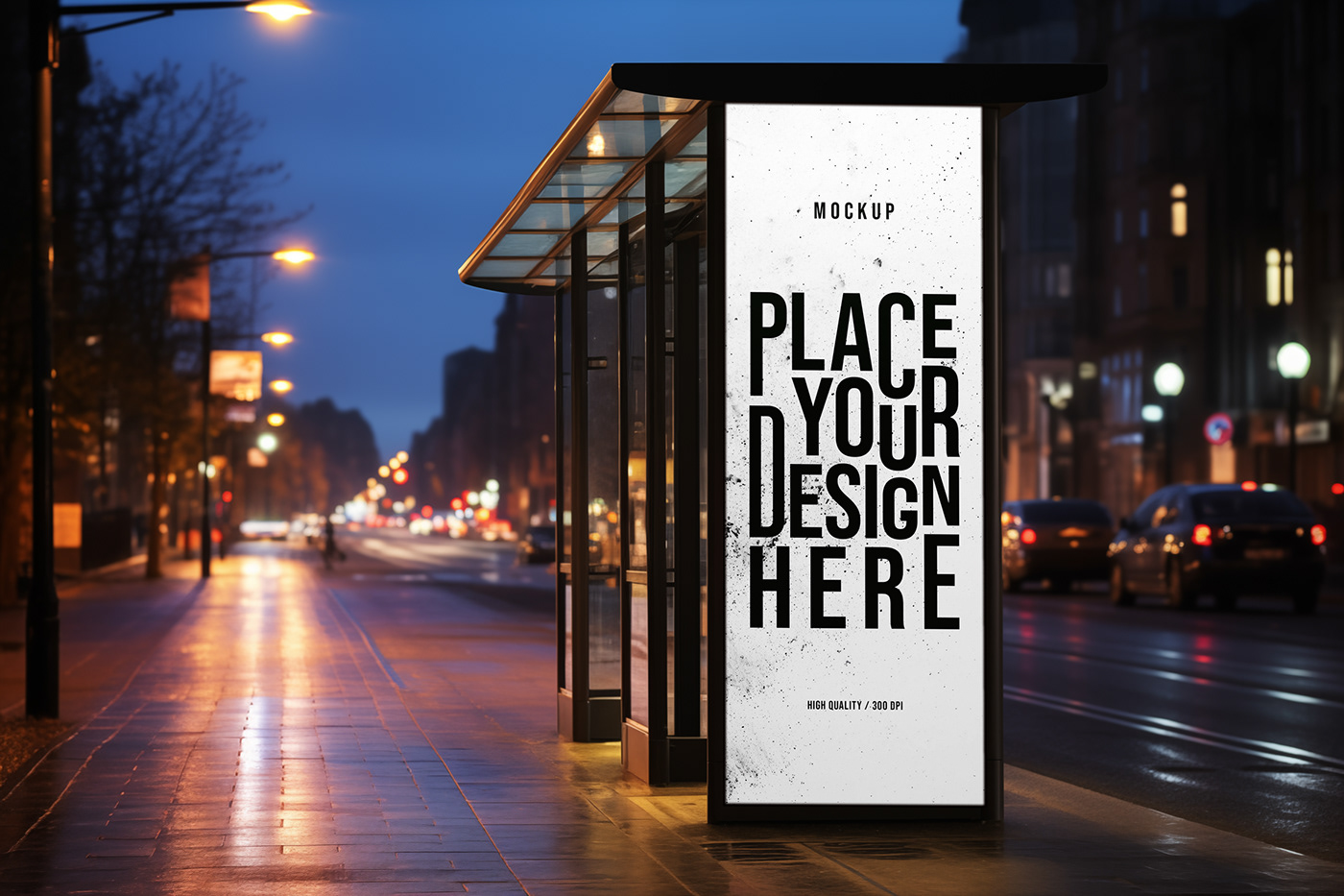 bus stop poster Mockup free template billboard Advertising  билборд lightbox ad