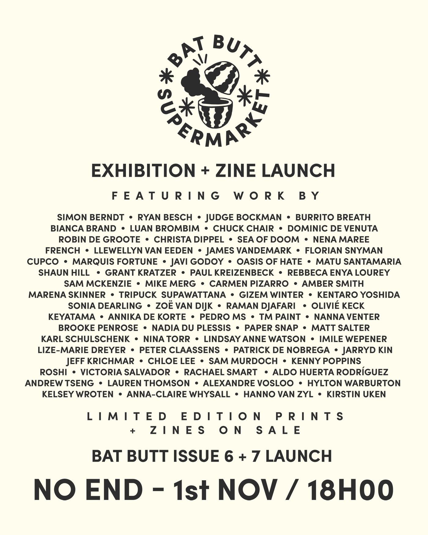 Bat Butt Supermarket Exhibition  no end prints limited edition lowbrow
