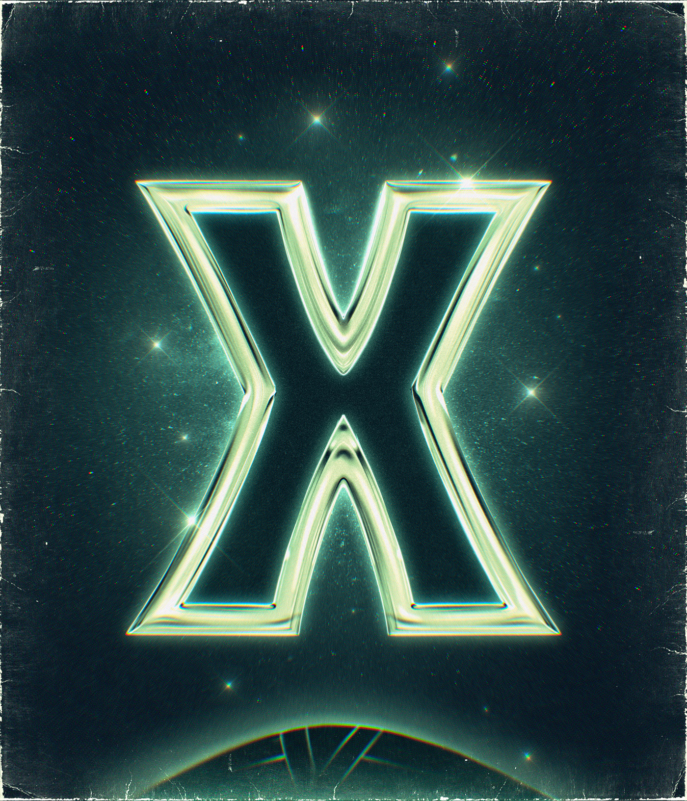 Digital Lettering of the letter X for X-Files