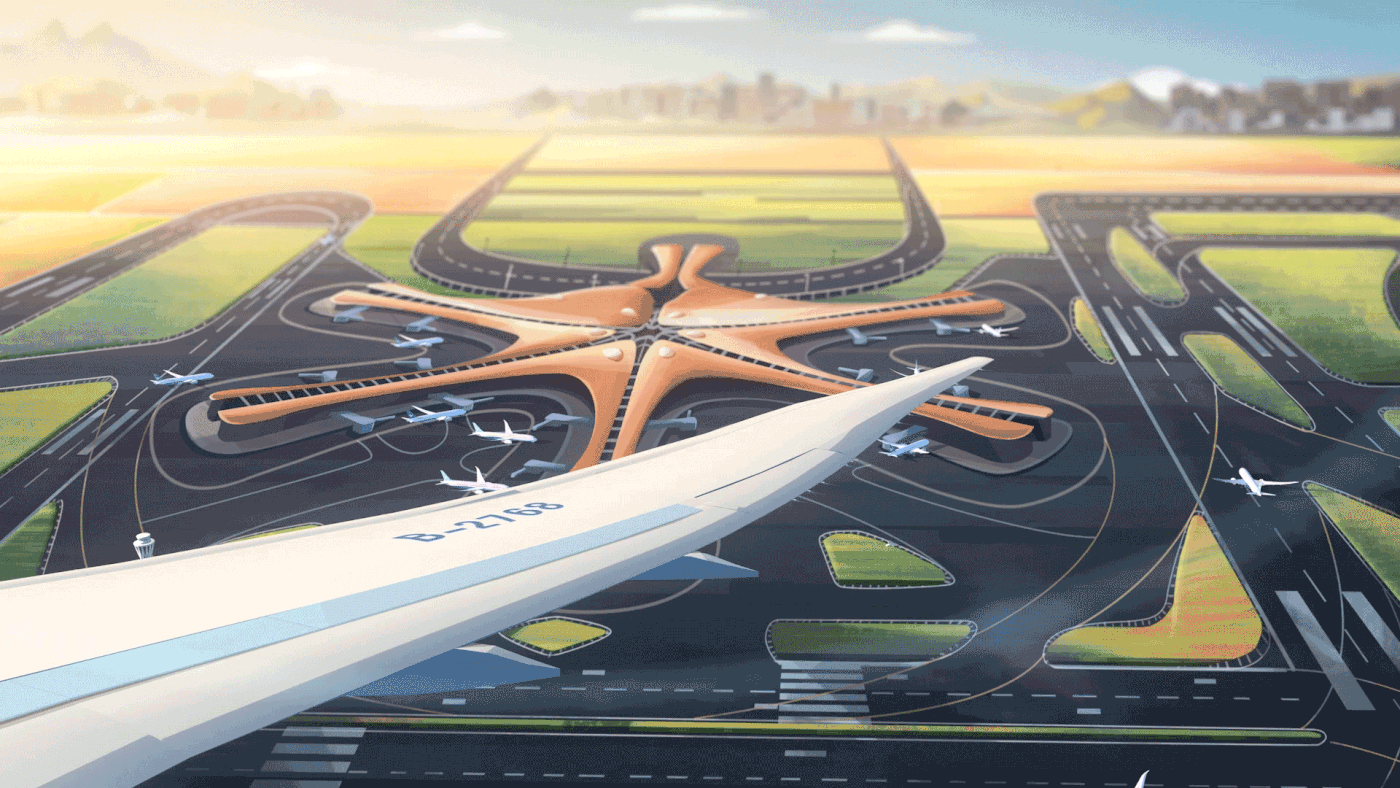 Airlines airport daxing Aircraft city dream flight Landmark traffic Transport